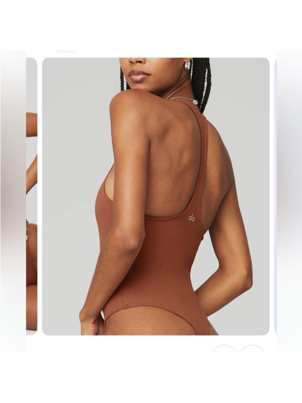 ALO Yoga Chocolate Brown Racerback Bodysuit - Picture 6 of 6